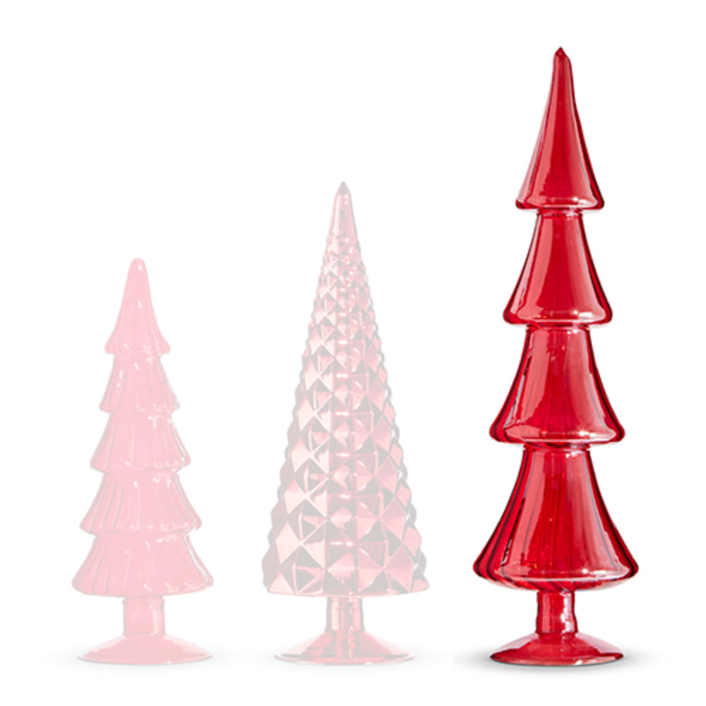 Raz Imports Decorative Red Glass Christmas Tree for Home Decoration