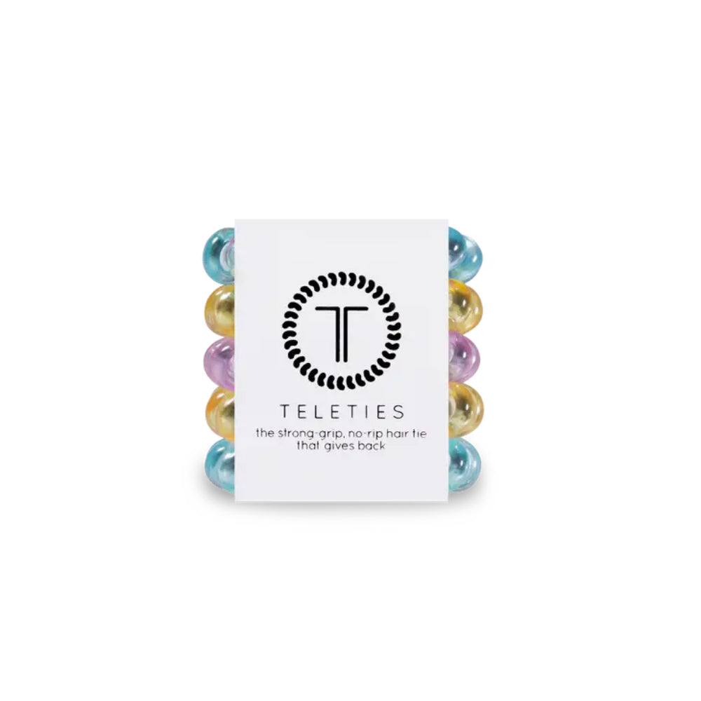 TELETIES Branded Tiny Hair Tie Set - Pack of 5 Pieces
