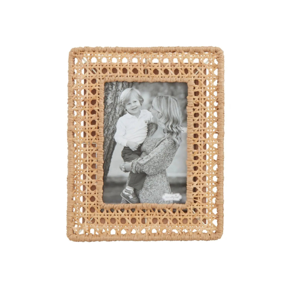 Exquisite Mud Pie Woven Cane Frame with Natural Elegance