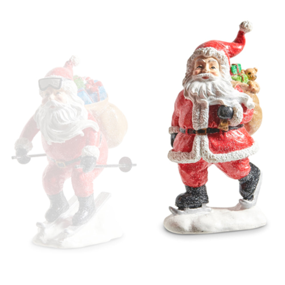 Festive Winter Sports Santa Figurines for Holiday Cheer