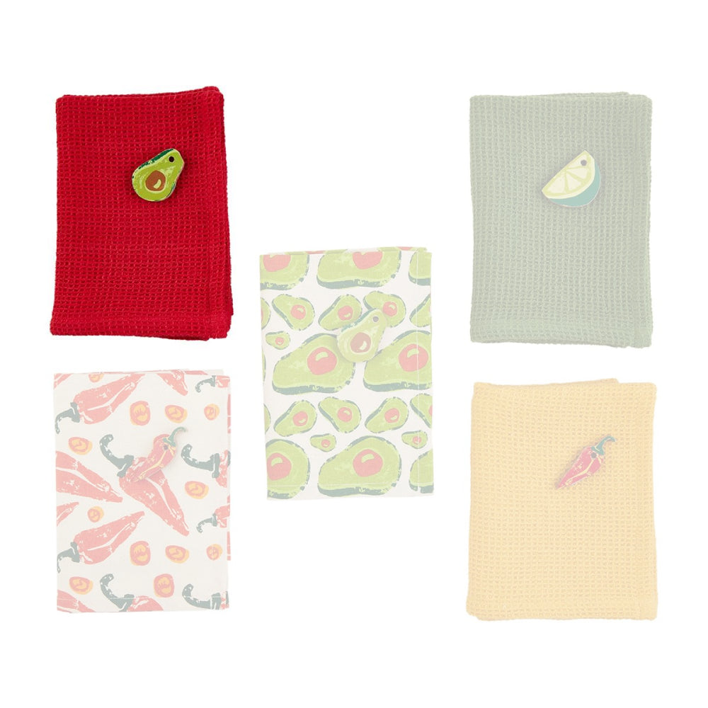 Mud Pie Fiesta Hand Towels for Kitchen and Bathroom Use