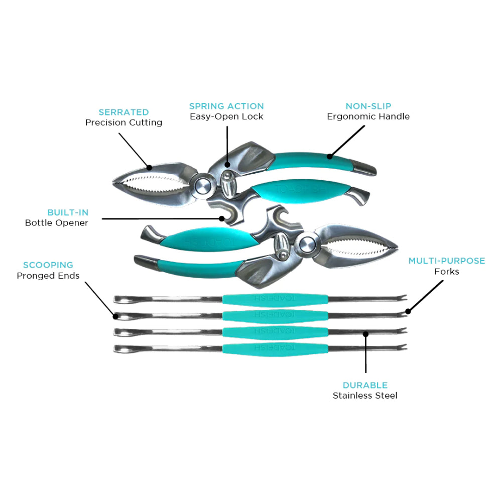 Toadfish Innovative Crab and Lobster Seafood Tool Set for Enjoying Fresh Hard - Shelled Seafood