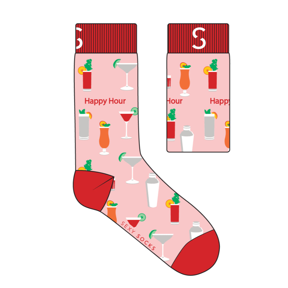 Sexy Socks LLC's Colorful Happy Hour-themed Socks for a Fun Time
