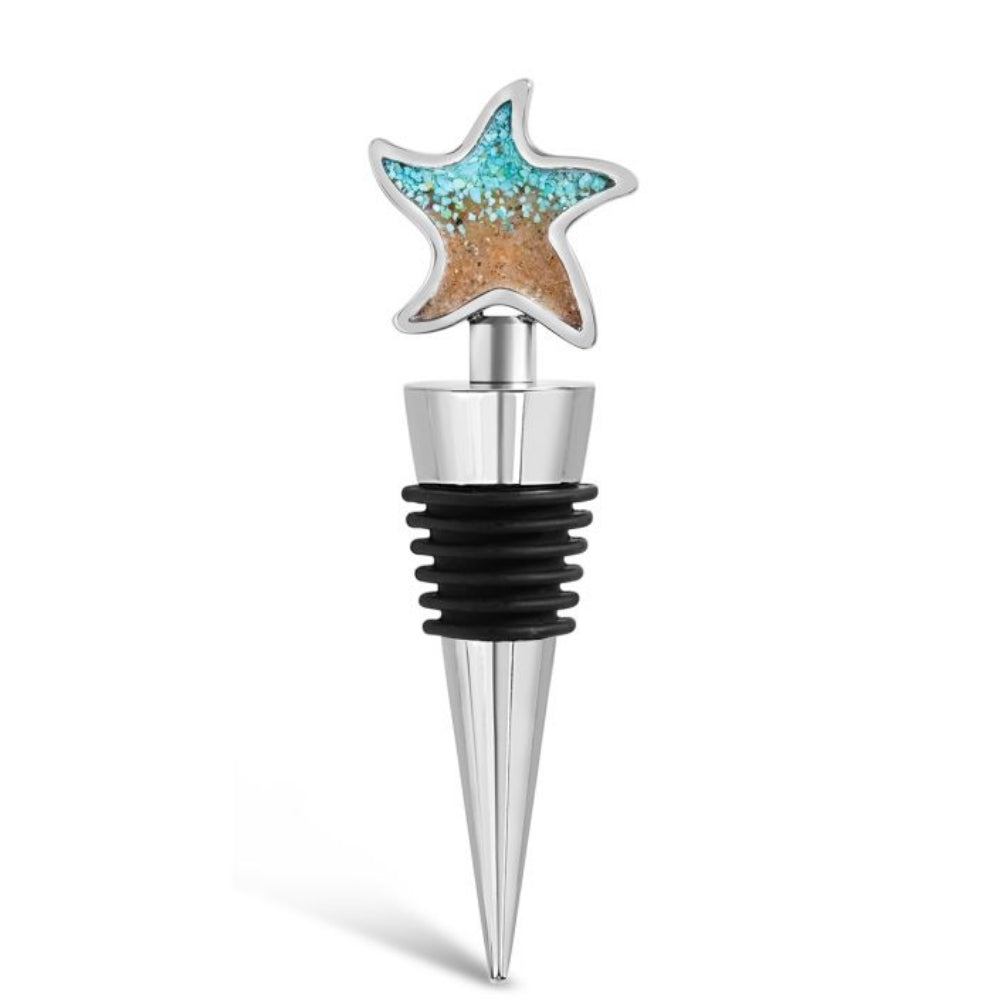 Dune Jewelry Turquoise Gradient Design Starfish-shaped Wine Bottle Stopper for Wine, Olive Oil and Sparkling Drinks