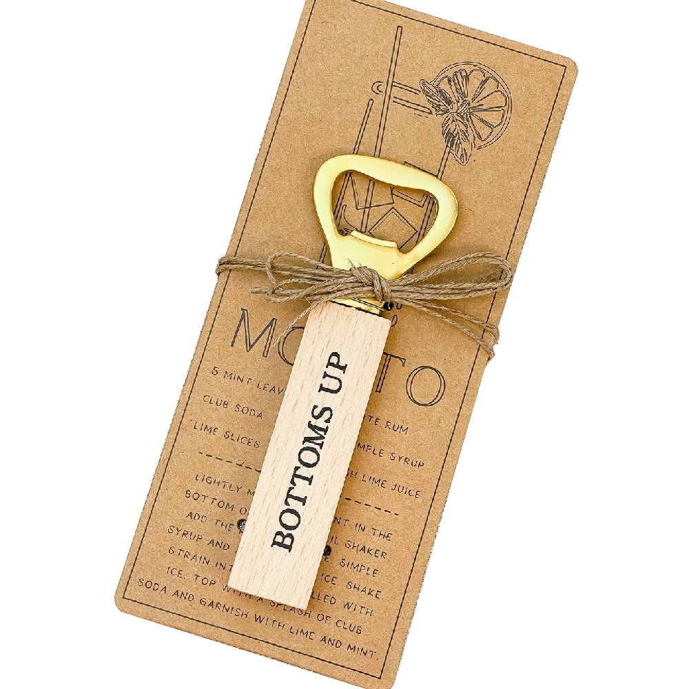 Mud Pie Drink Recipe-themed Metal and Wood Bottle Openers for Beverage Enthusiasts