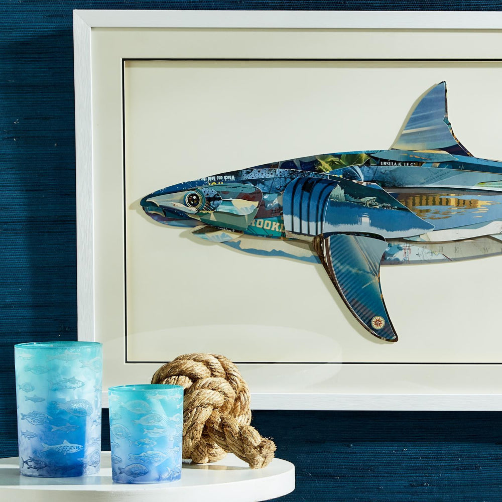 Unique Handmade 3D Great White Shark Paper Collage Wall Art - In-Store Pickup