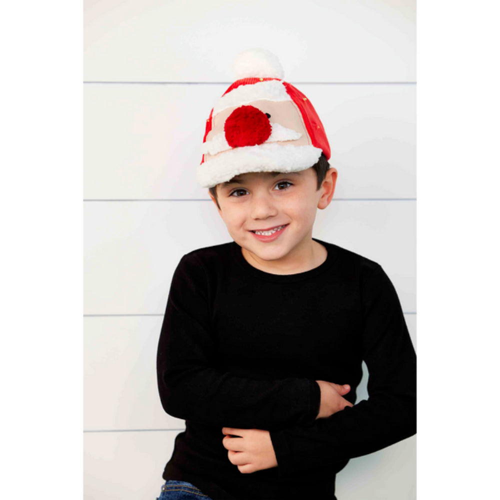 Mud Pie Toddler Santa LED Light-Up Soft Baseball Hat (3T - 5T)