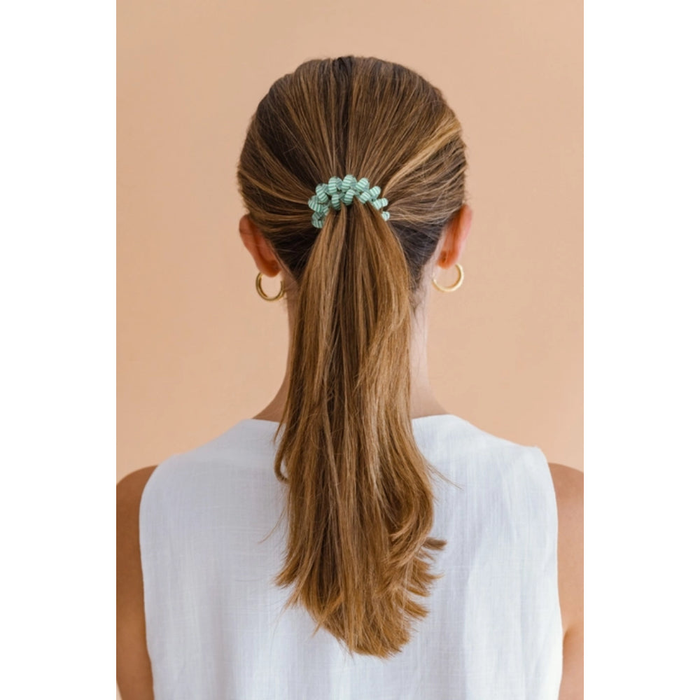 TELETIES Large Totally Turquoise Spiral Hair Coils Hair Ties Set of 3