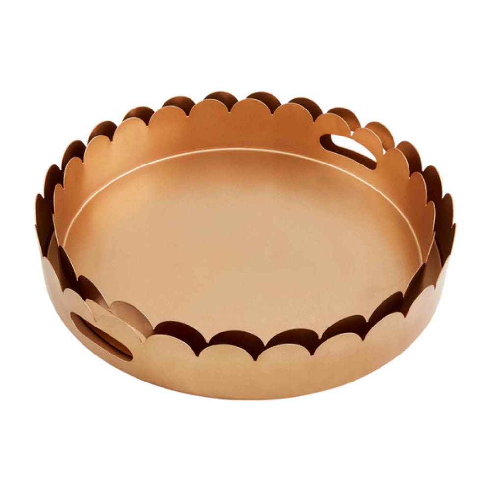 Mud Pie Gold-plated Scallop-shaped 2-piece Tray Set for Ample Storage