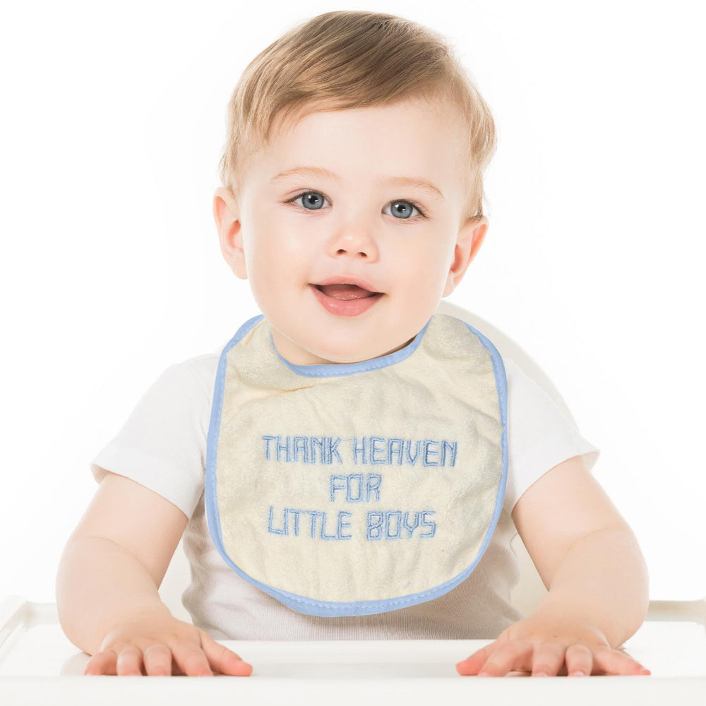 Two's Company Heavenly Embroidered Baby Bib and Burp Cloth Set