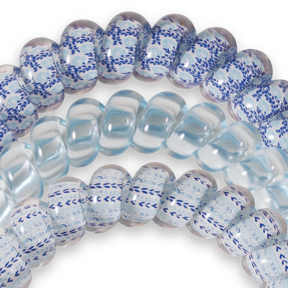 TELETIES Large Spiral Hair Coils - Set of 3 Hampton Bay Style Hair Ties