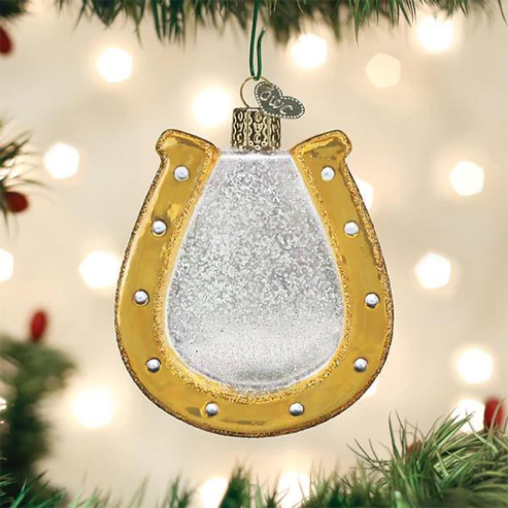 Lucky Old World Christmas Horseshoe - A Festive Good - Luck Ornament