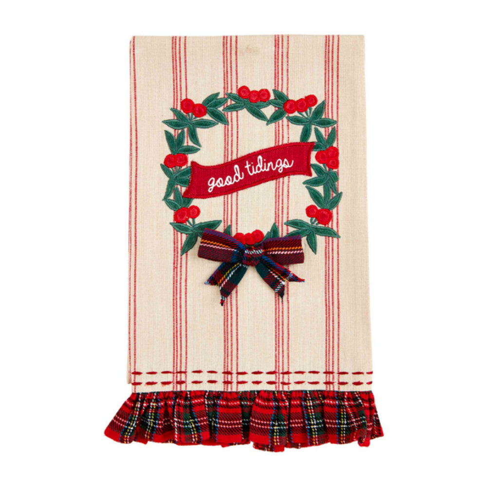 Soft and Durable Mud Pie Christmas - Themed Applique Cotton Towel