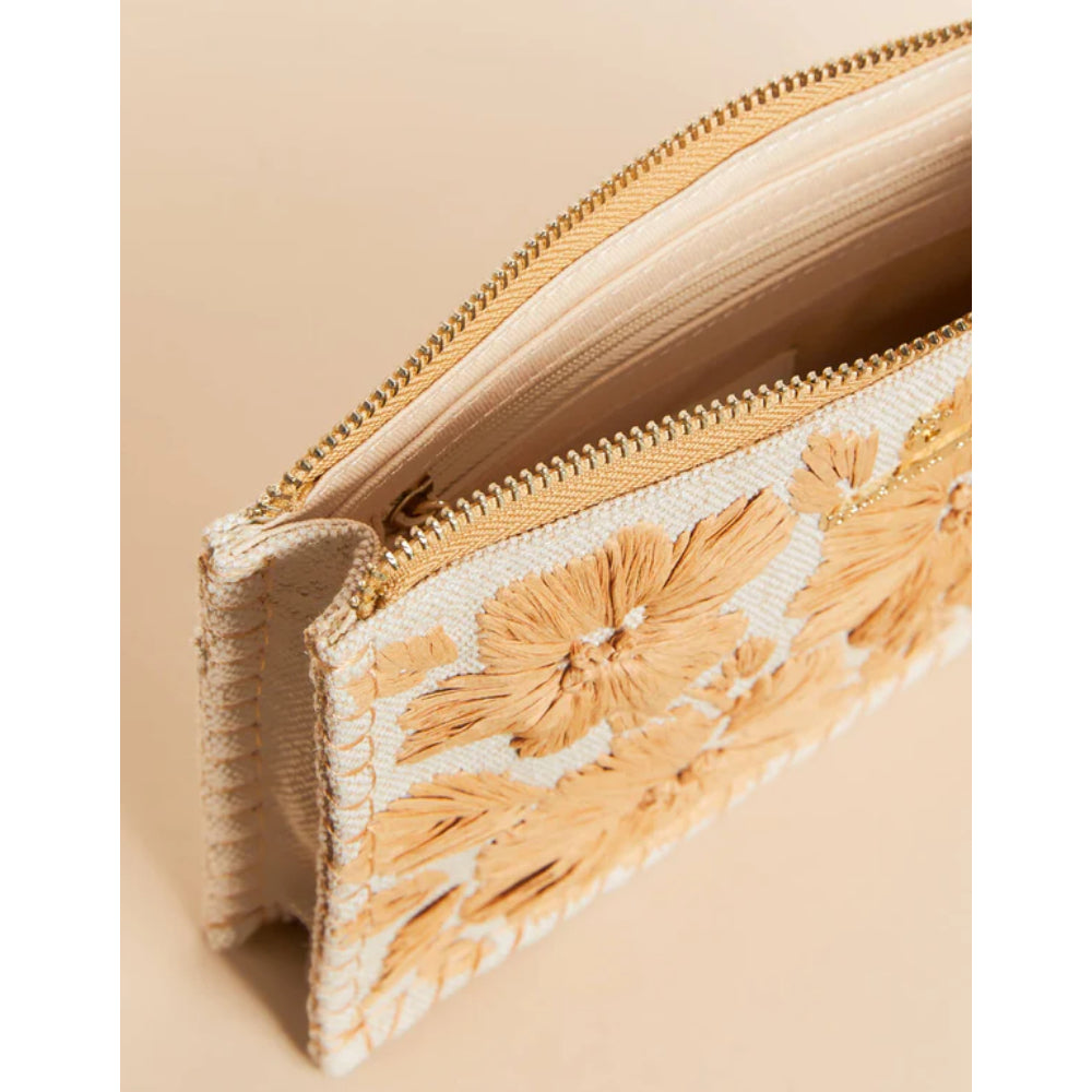 Sophie Raffia Wristlet in Calm Waters - Luxurious Cotton & Jute Blend