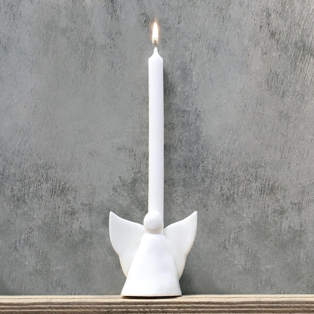 Two's Company Porcelain Angel Decorative Item: Sculpture, Vase, and Candleholder Set in a Premium Gift Box