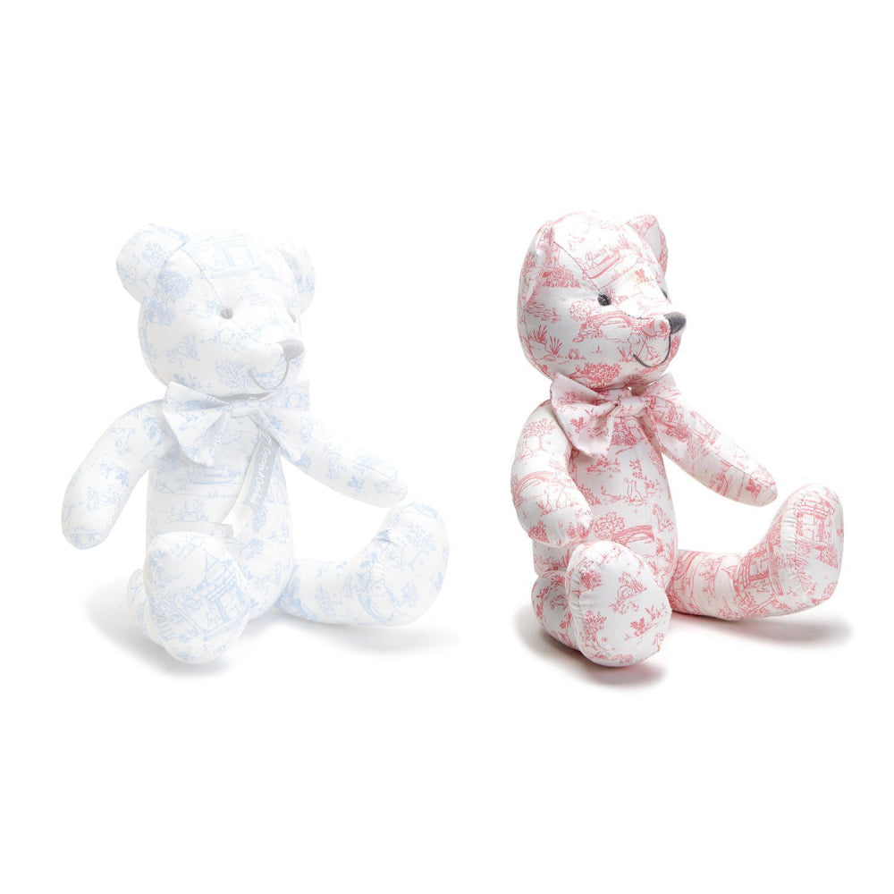 Adorable Animal Toile Patterned Stuffed Teddy Bear with Movable Limbs