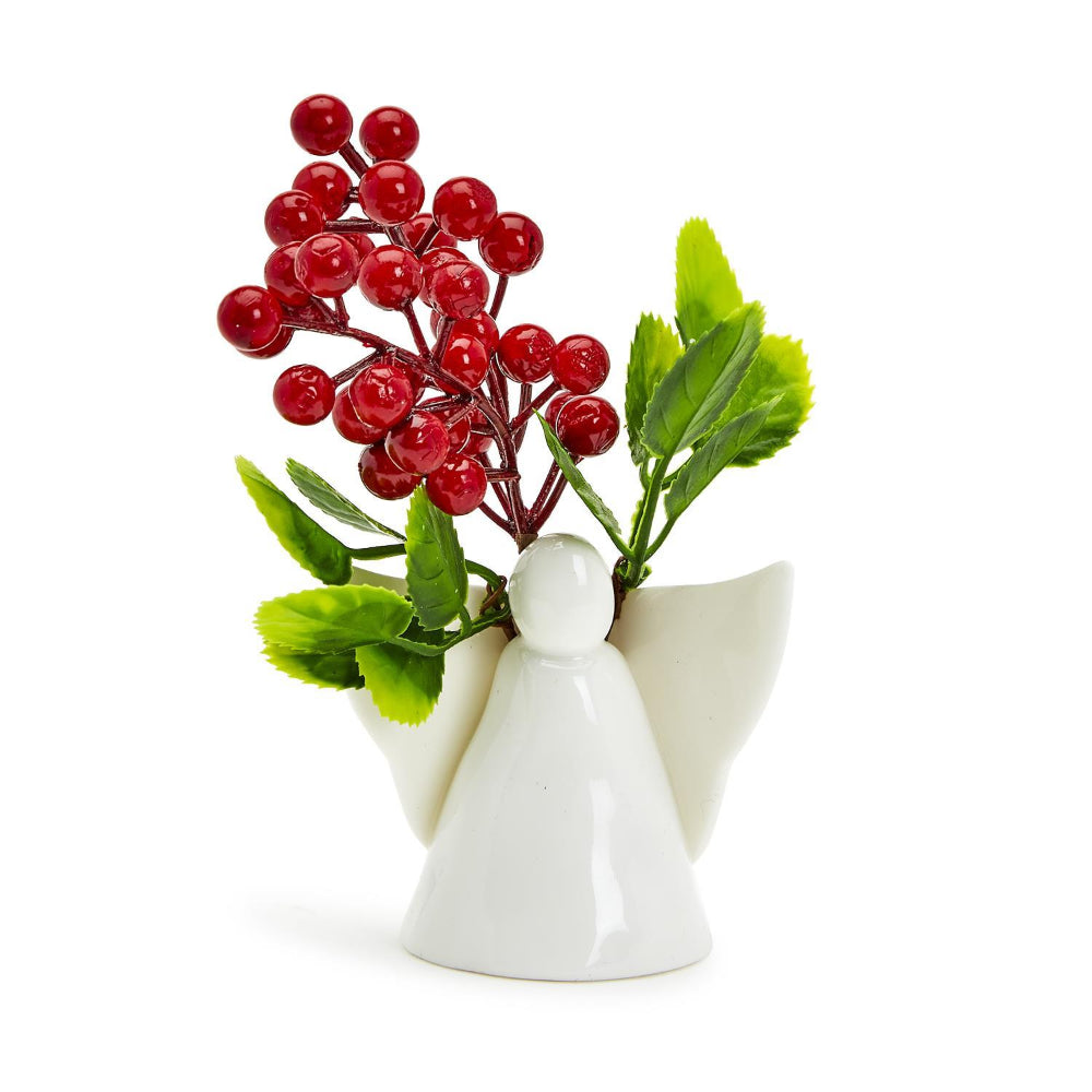 Two's Company Porcelain Angel Decorative Item: Sculpture, Vase, and Candleholder Set in a Premium Gift Box
