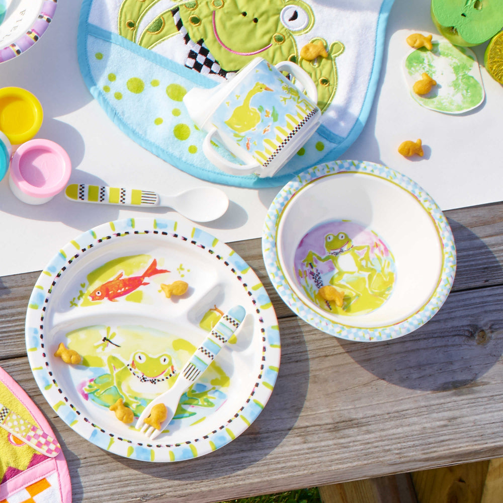 MacKenzie-Childs BPA-Free Frog-themed Toddler Dinnerware Gift Set