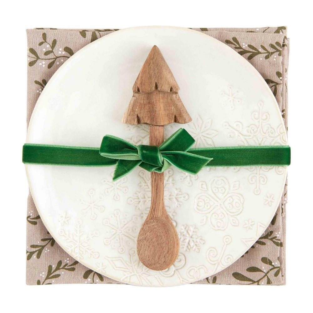 Mud Pie White Christmas-themed Appetizer Serving Set for Festive Gatherings
