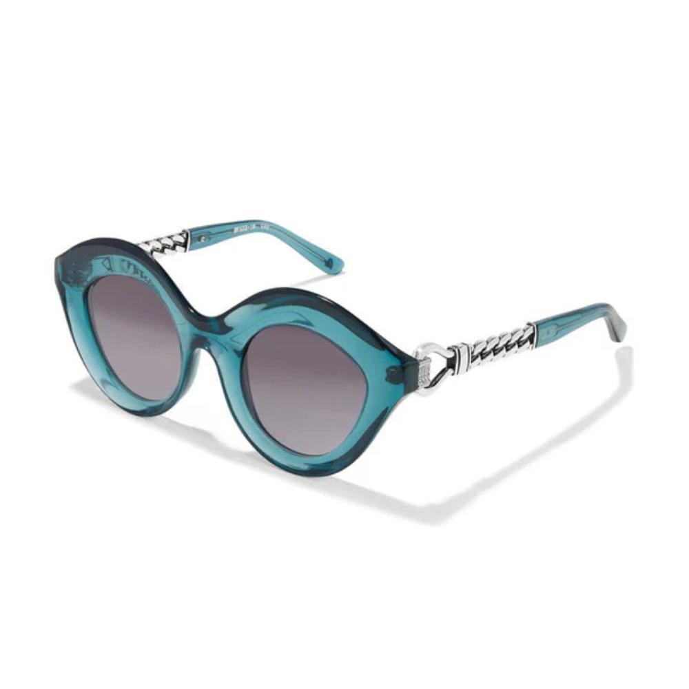 Stylish Brighton Meridian Suez Retro Cat Eye Sunglasses with Chain Link Design