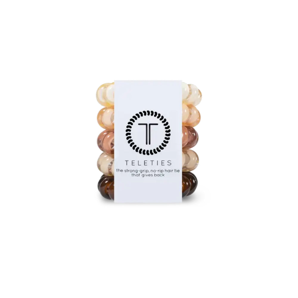 TELETIES Branded Tiny Hair Tie Set - Pack of 5 Pieces