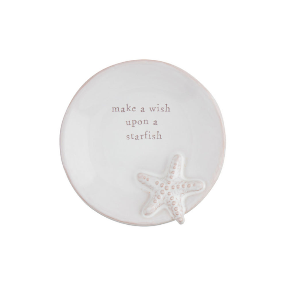 Mud Pie Glazed Terracotta Sea Life Tidbit Tray with 4-Inch Diameter