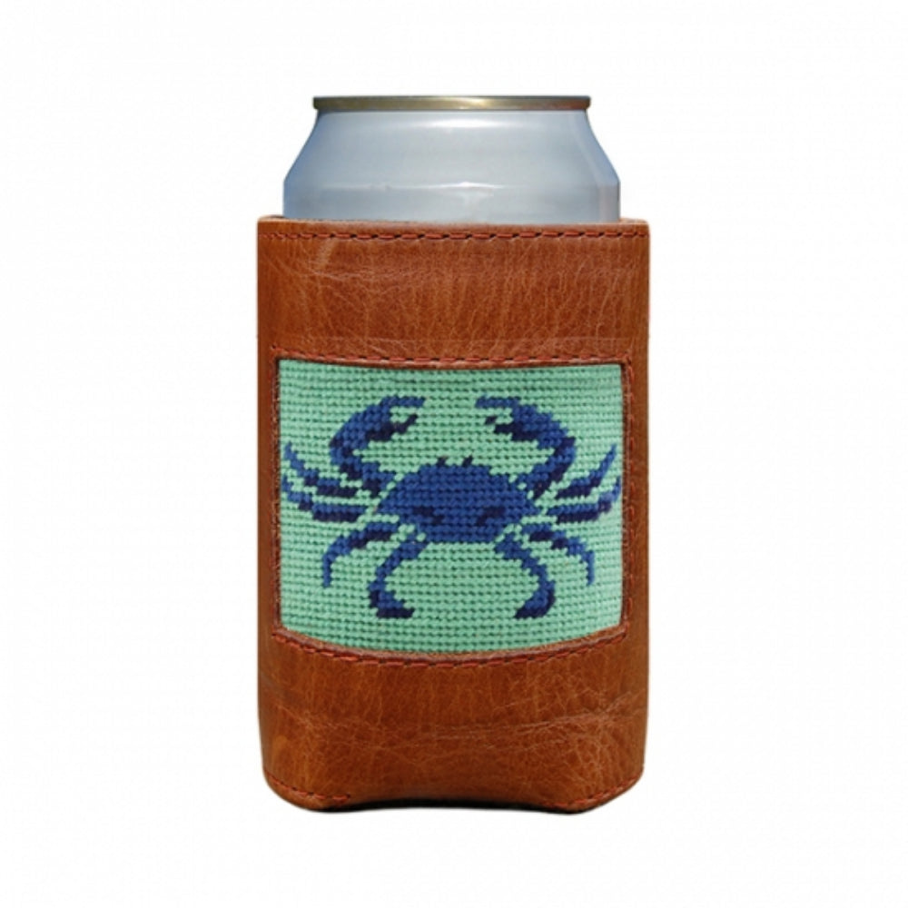 Smathers & Branson Needlepoint Can Cooler Featuring Blue Crab Design