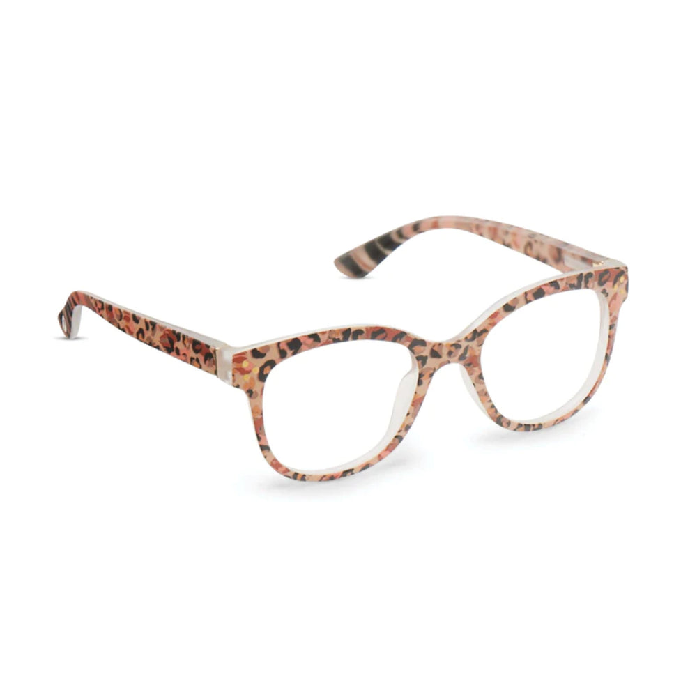 Peepers Fashionable Blue Light Reading Glasses - Oasis Blush Leopard Pattern