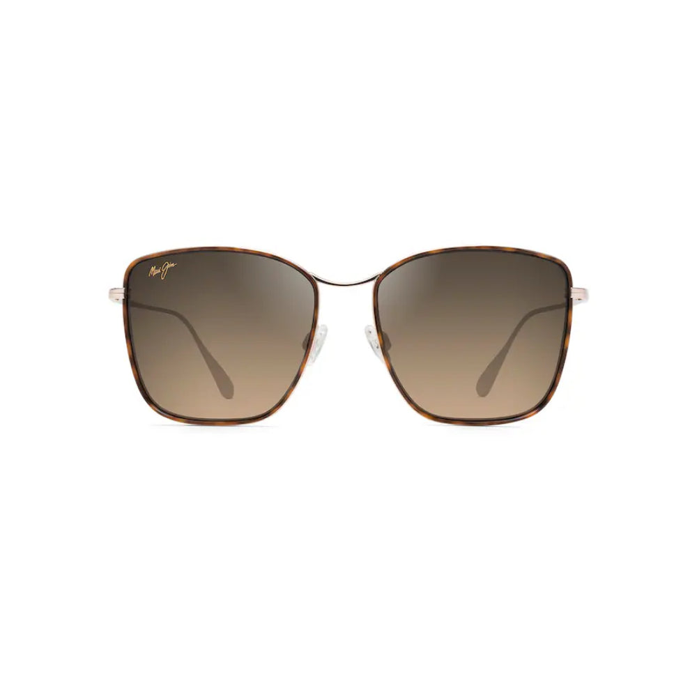 Stylish Maui Jim Tiger Lily Fashion Sunglasses in Dark Tortoise Frame with Gold Accents