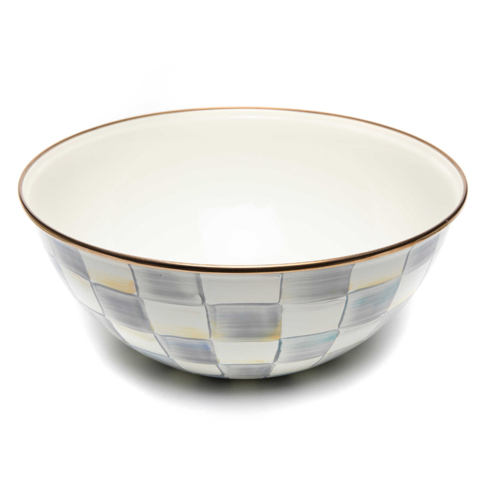 MacKenzie-Childs High - Quality Sterling Check Enamel Bowl for Everyday Use