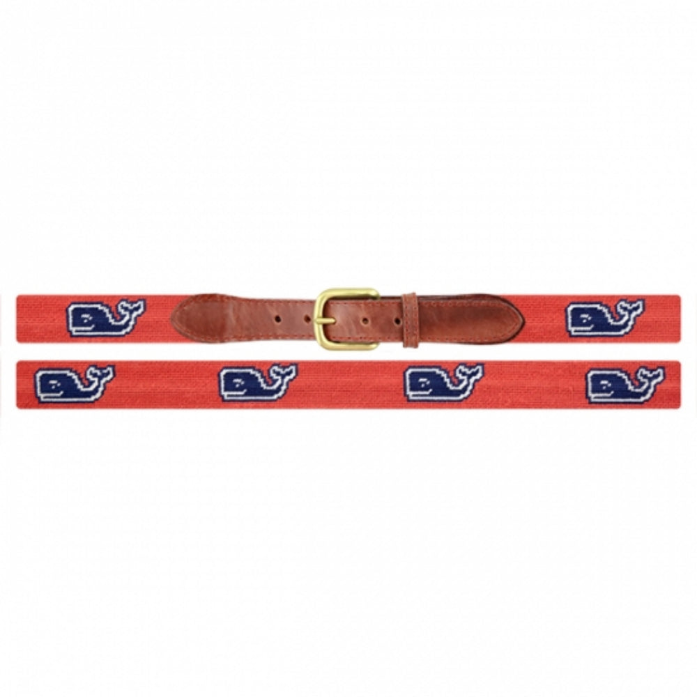 Vineyard Vines x Smathers & Branson 38-Inch Classic Whale Needlepoint Belt