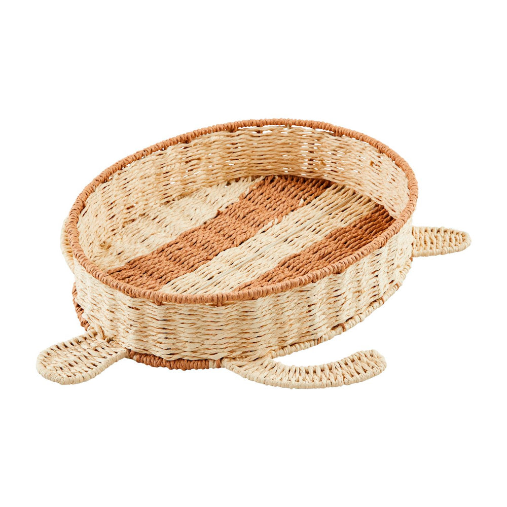 Exquisite Woven Turtle Shaped Serving Tray by Mud Pie