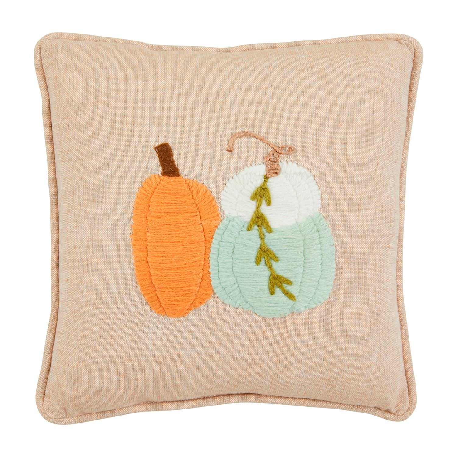 Mud Pie Autumn Mini Embroidered Decorative Pillow for Furniture Accent