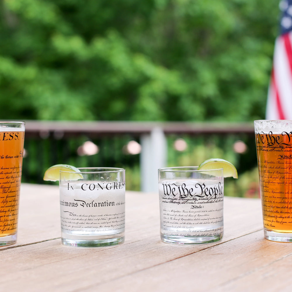 High - Quality Well - Presented American Constitution - Inspired Whiskey Rocks Glass for History Lovers