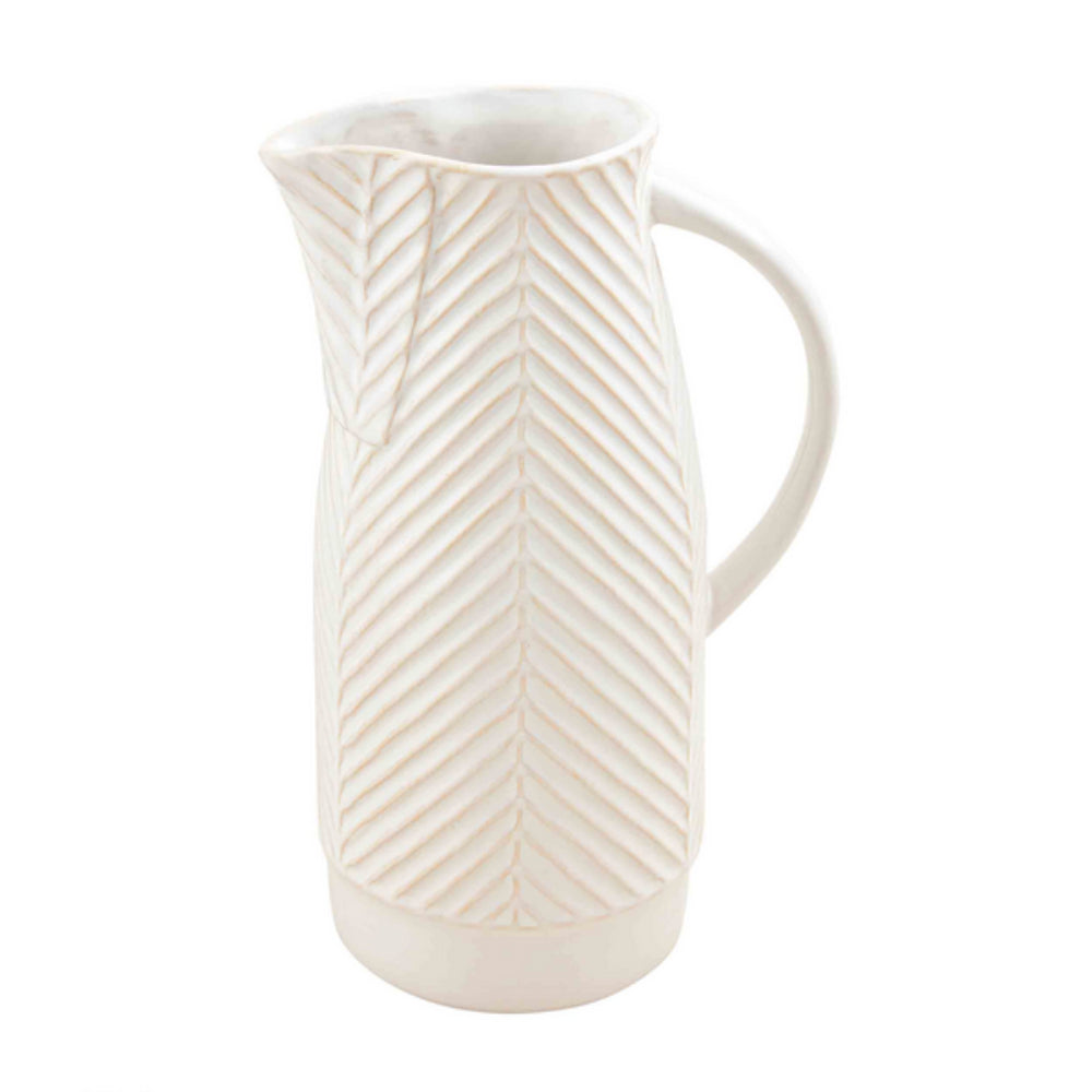 Stylish Mud Pie Stoneware Textured Drink Pitcher for Entertaining and Floral Arrangements