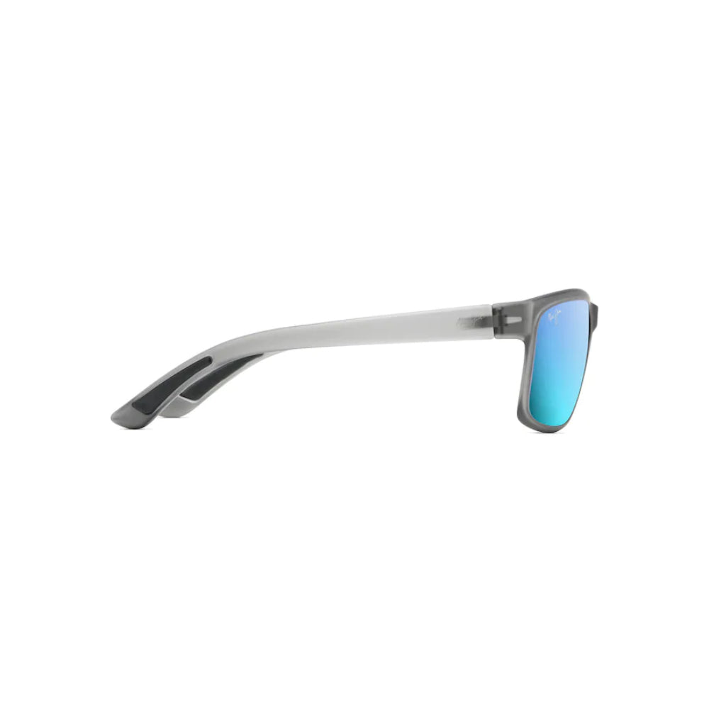 Maui Jim Pokowai Arch Blue Hawaii Lens Translucent Matte Grey Rectangular Polarized Sunglasses