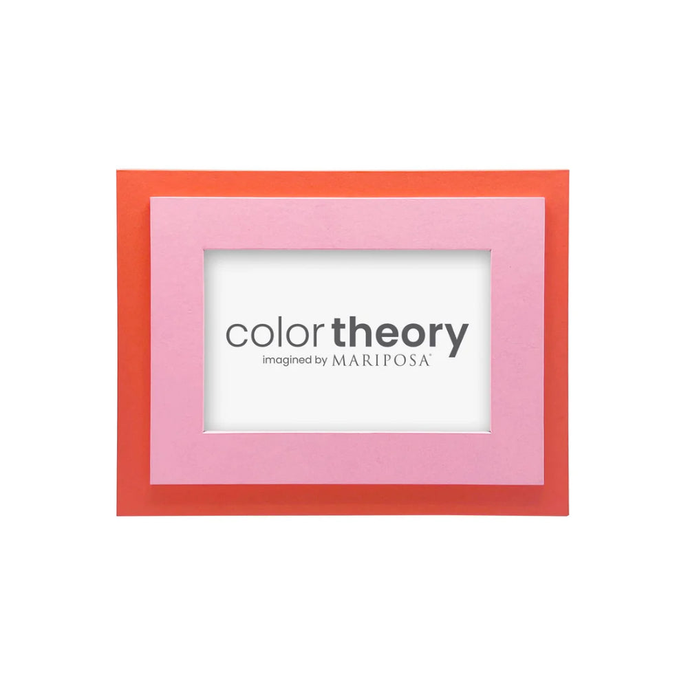 Handmade Recycled 4x6 Mariposa Tiered Frame in Pink and Tangerine