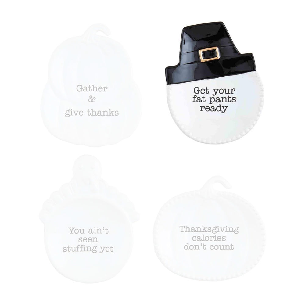 Mud Pie Hand - painted Ceramic Thanksgiving Tidbit Dishes for Festive Occasions