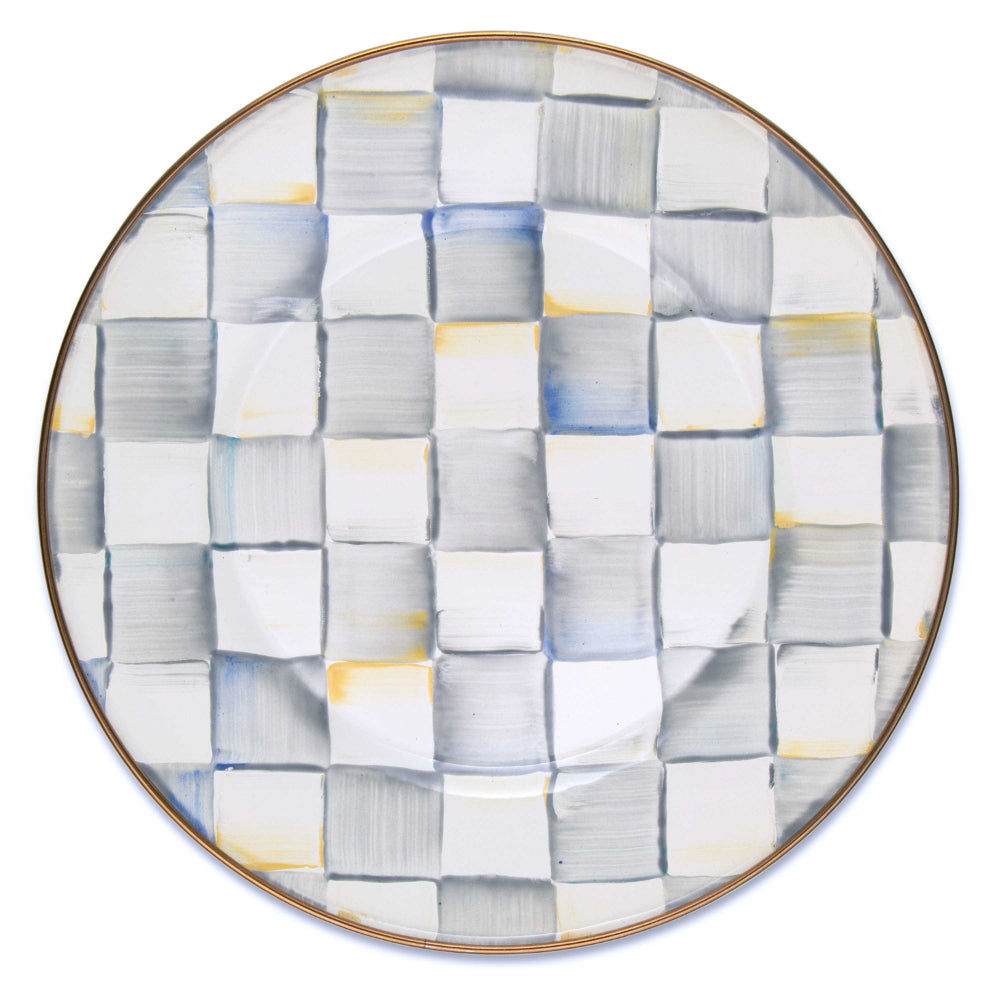 MacKenzie-Childs Hand - Painted Sterling Check Enamel 10 - inch Dinner Plate