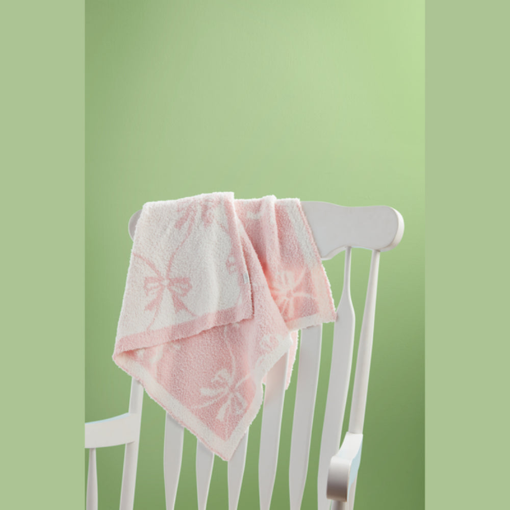 Mud Pie Soft Chenille Blanket with Charming Bow for Children