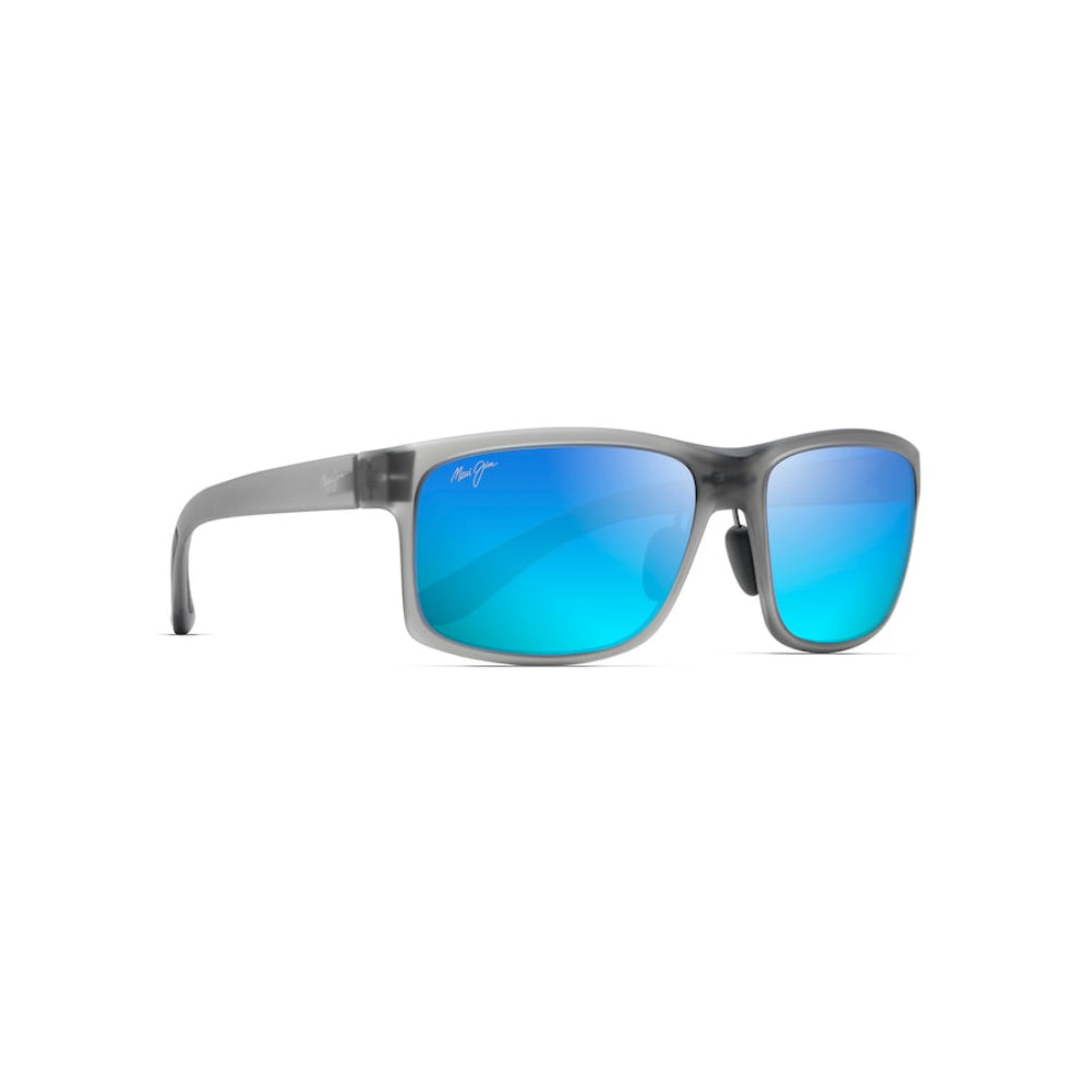 Maui Jim Pokowai Arch Blue Hawaii Lens Translucent Matte Grey Rectangular Polarized Sunglasses