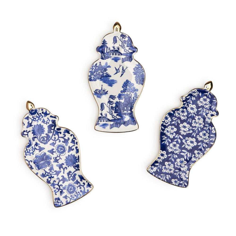 Two's Company Decorative Ceramic Ginger Jar - Style Trinket Tray for Jewelry Storage