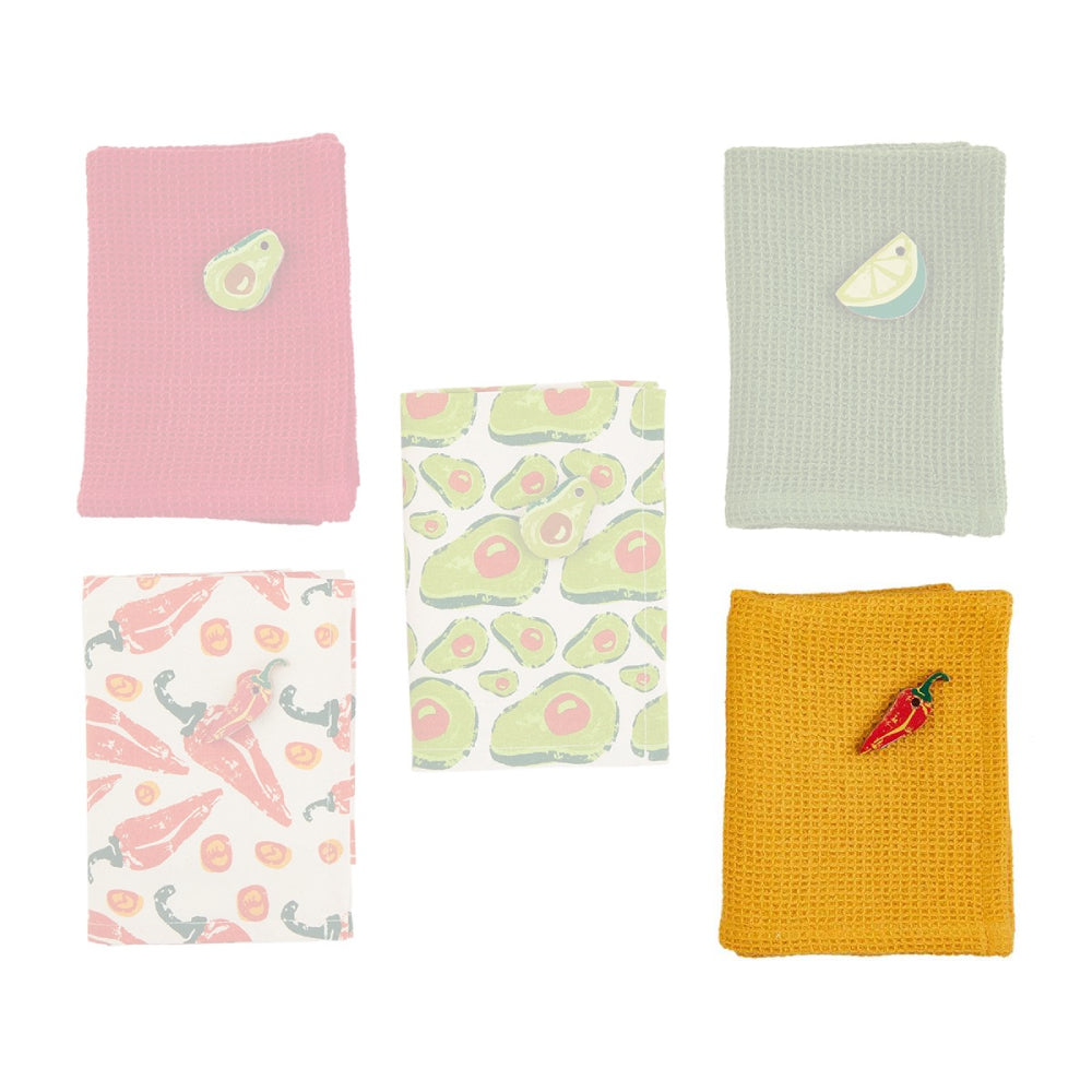 Mud Pie Fiesta Hand Towels for Kitchen and Bathroom Use
