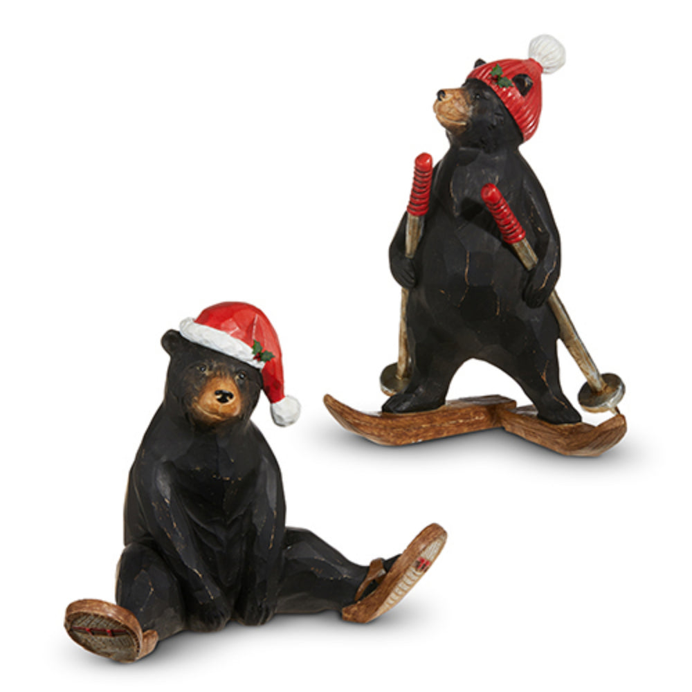 Raz Imports Charming Black Bear Snow Sport Collectible Figurines