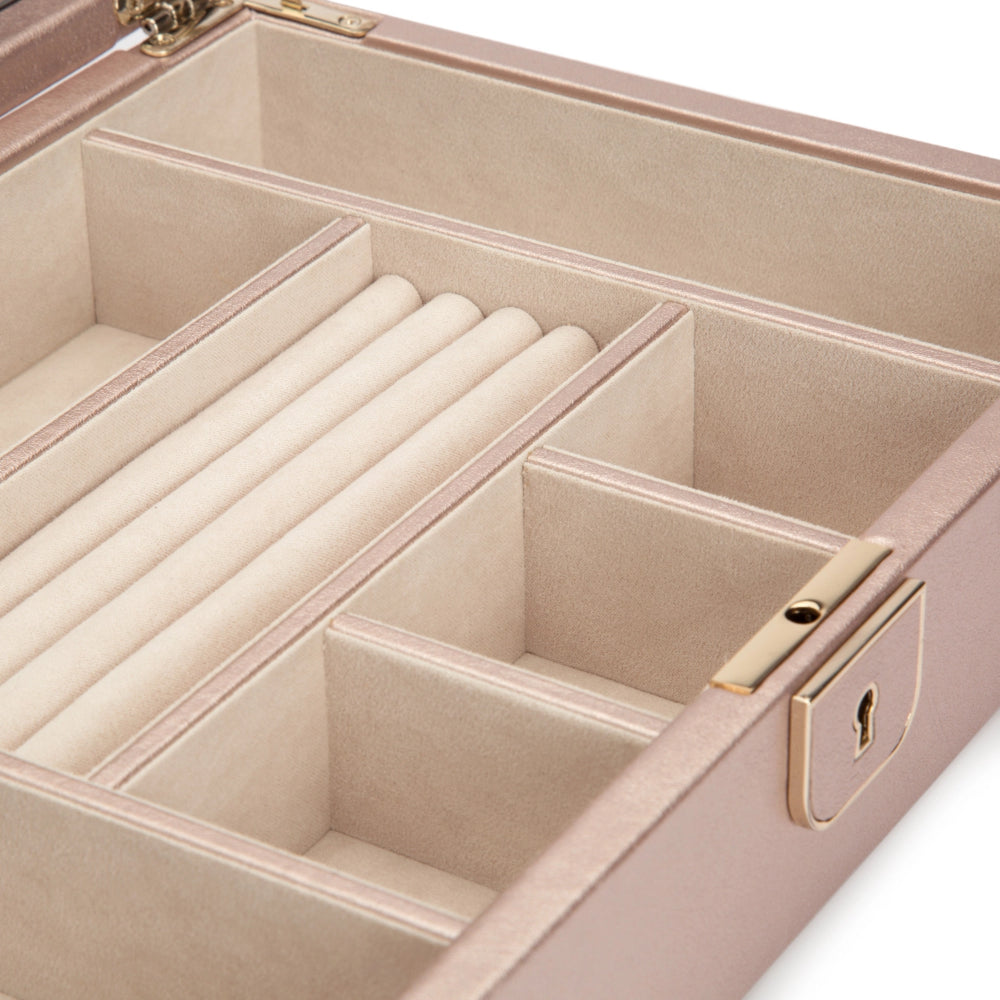 Stylish Wolf Designs Medium Palermo Jewelry Box with Gold Finish