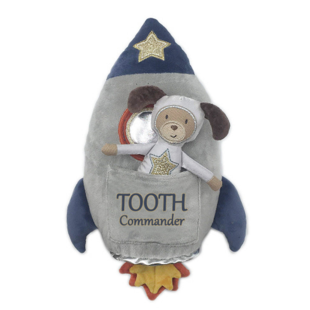 Mon Ami Tooth Commander Spaceship-Themed Pillow and Removable Doll Set for Tooth Fairy Tradition