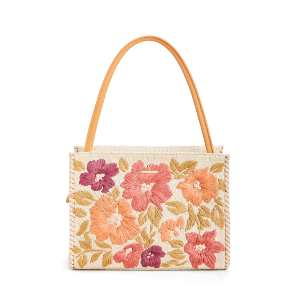 Spartina Multi - Colored Raya Raffia Luxury Cotton and Jute Blend Tote Bag