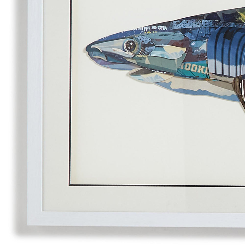 Unique Handmade 3D Great White Shark Paper Collage Wall Art - In-Store Pickup