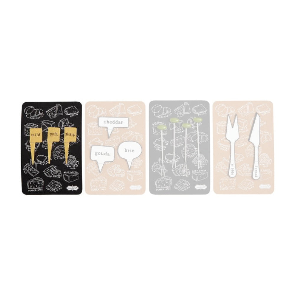 Mud Pie High - quality Cheese Accessory Sets with Metal Markers & Picks