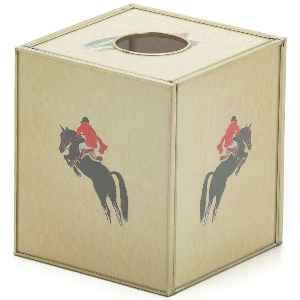 JM Piers Brand Jumping Horse Design Tissue Box Cover for Home Decor